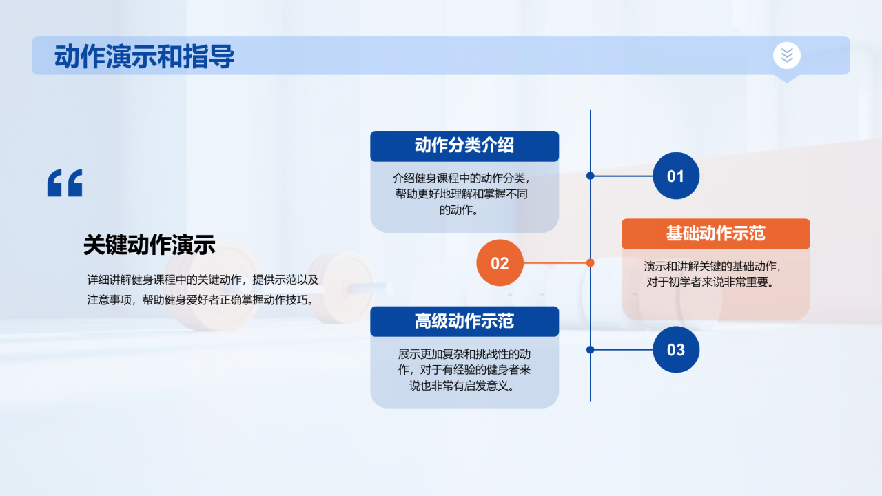 蓝橙商务现代健身教练课程介绍PPT模板
