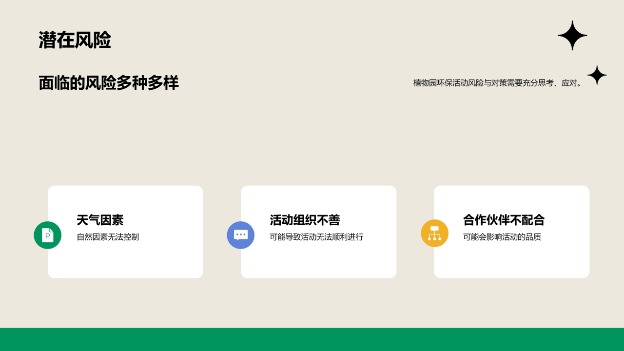 绿色插画卡通植物园环保主题活动PPT模板