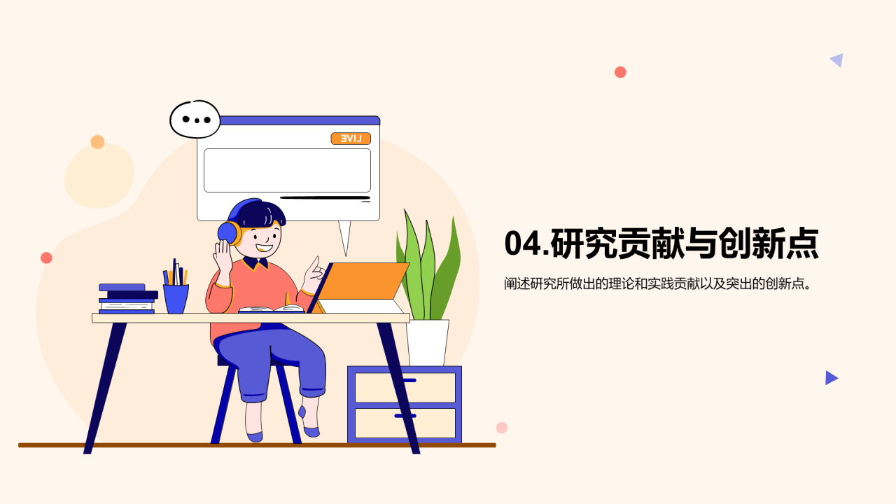黄色卡通插画学术研究报告PPT模板