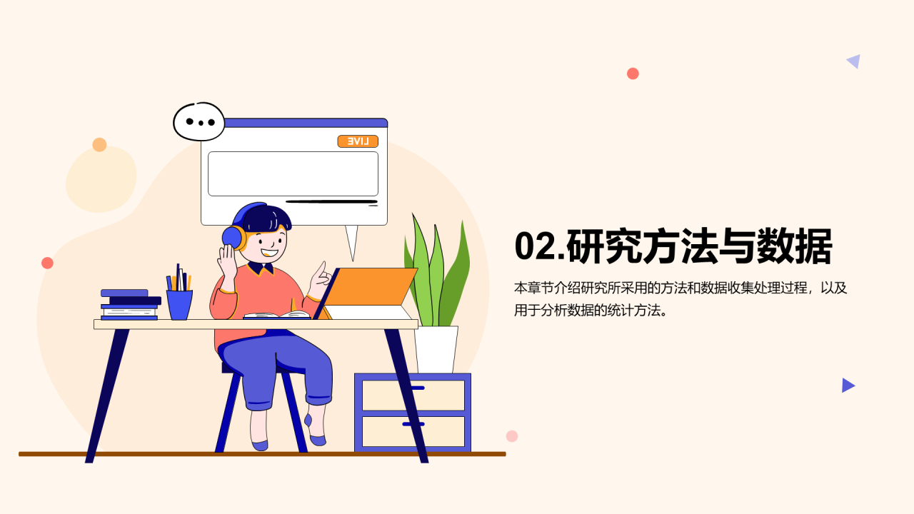 黄色卡通插画学术研究报告PPT模板