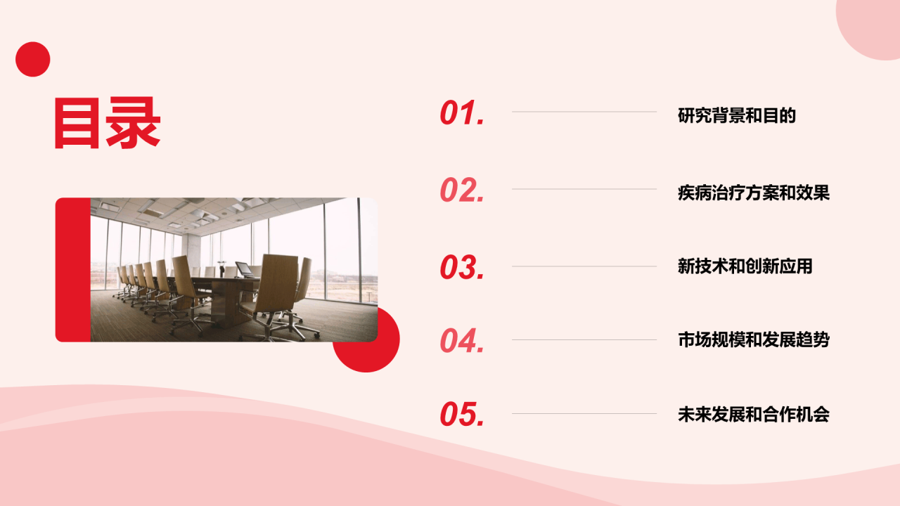 红色创意生物医疗科技研究报告PPT模板