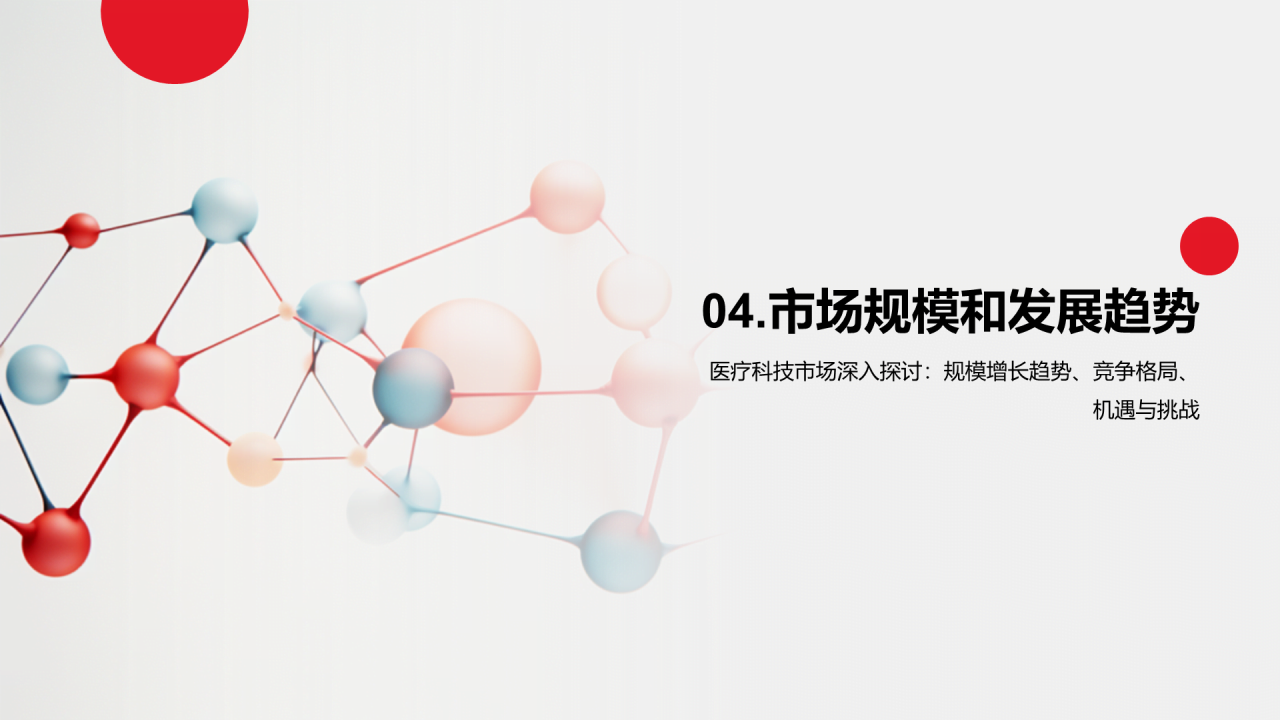 红色创意生物医疗科技研究报告PPT模板