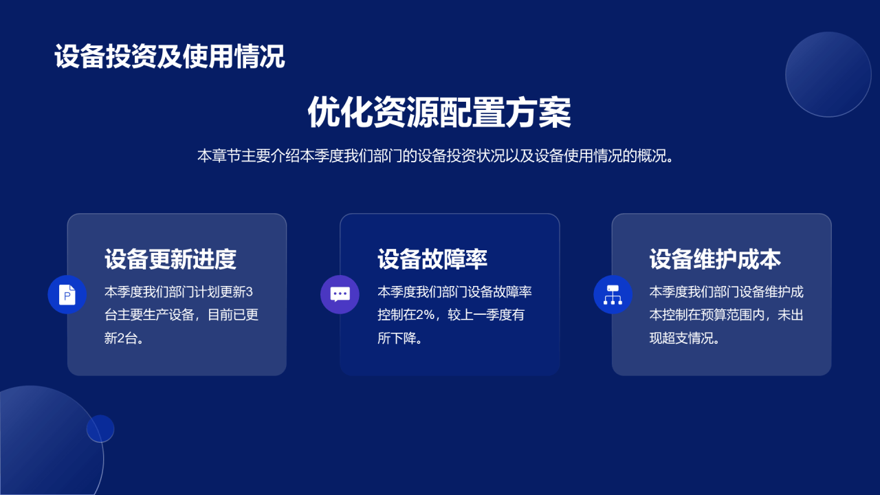 蓝色智能科技部门季度工作总结PPT模板