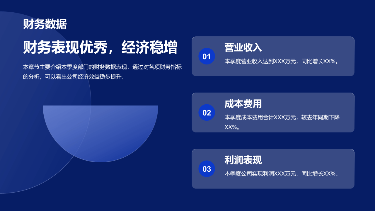 蓝色智能科技部门季度工作总结PPT模板