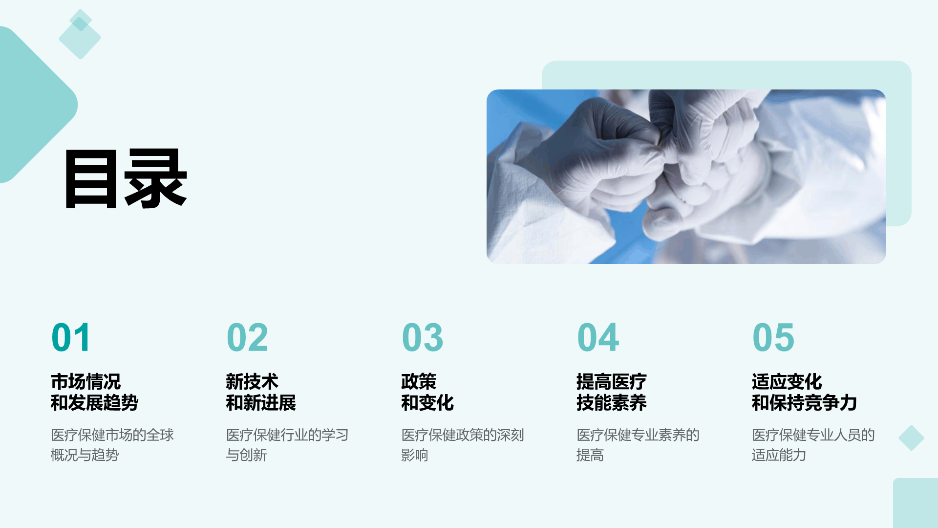 绿色商务现代生物医疗行业工作总结PPT模板