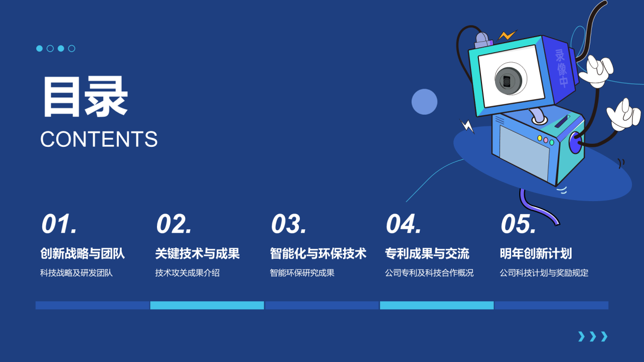 蓝色科技智能创新年度工作总结PPT模板
