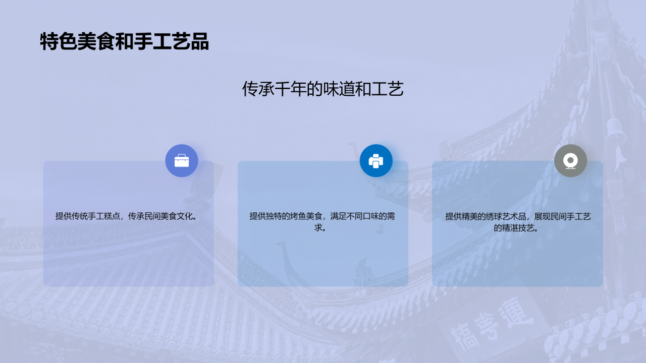 蓝色商务现代探索中国古镇之美PPT模板