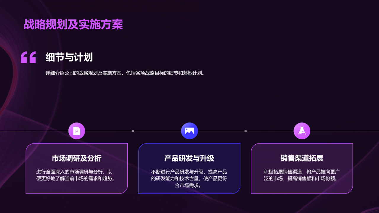 紫色公司战略规划发布会PPT模板