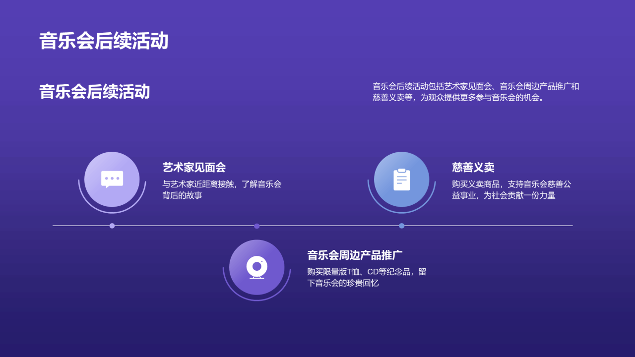 紫色渐变炫酷音乐发布会PPT模板