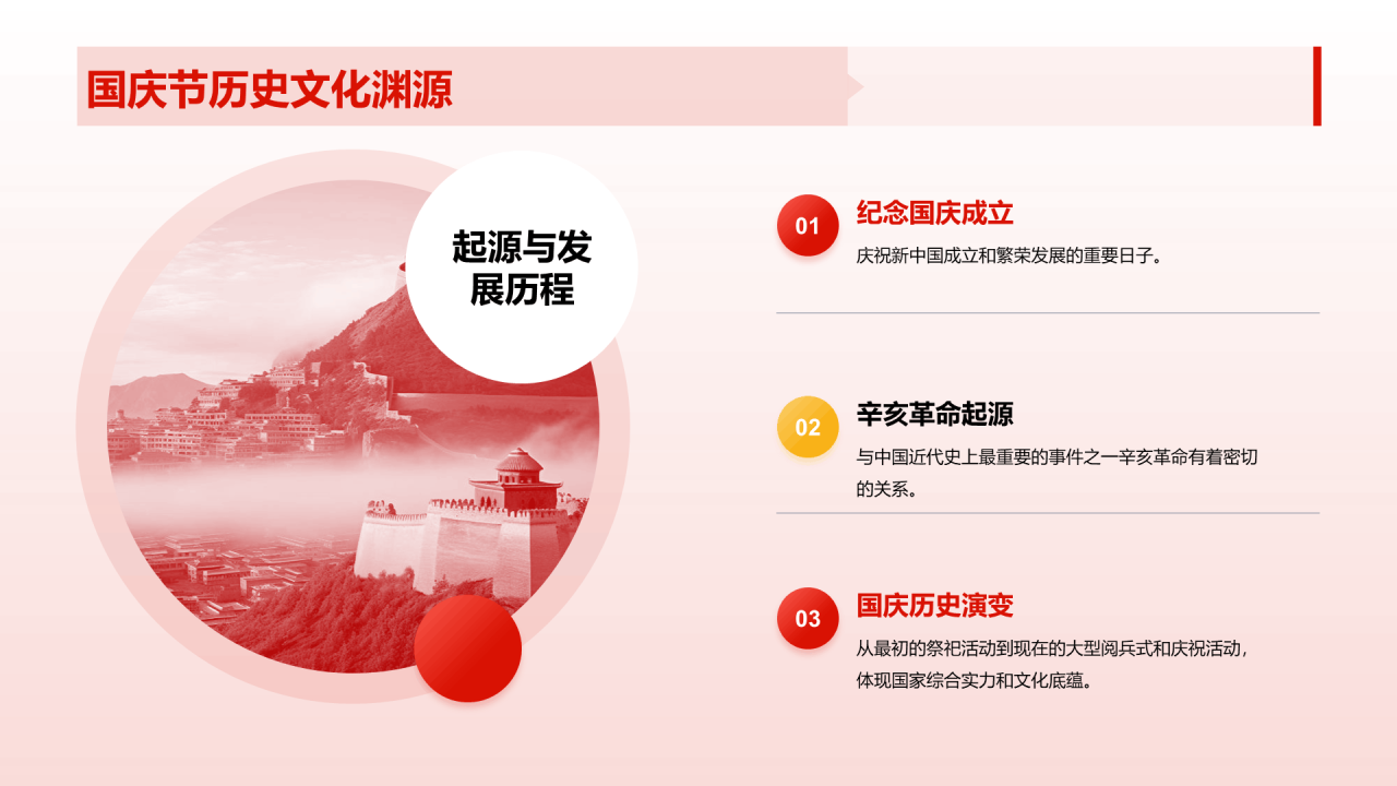 红色喜庆国庆节庆祝活动PPT模板
