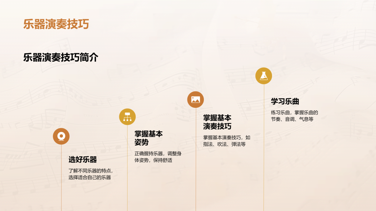 黄色简约传统音乐课程PPT模板