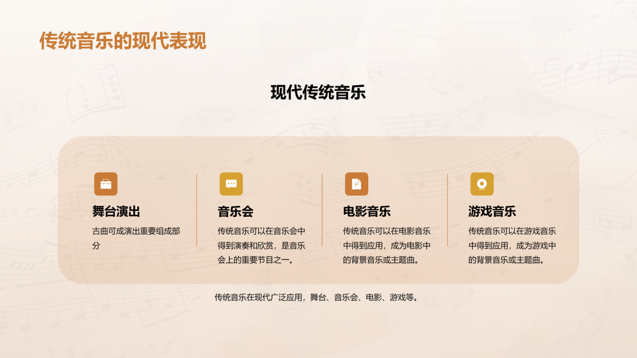 黄色简约传统音乐课程PPT模板