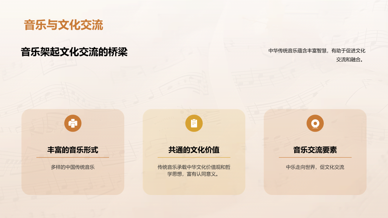 黄色简约传统音乐课程PPT模板