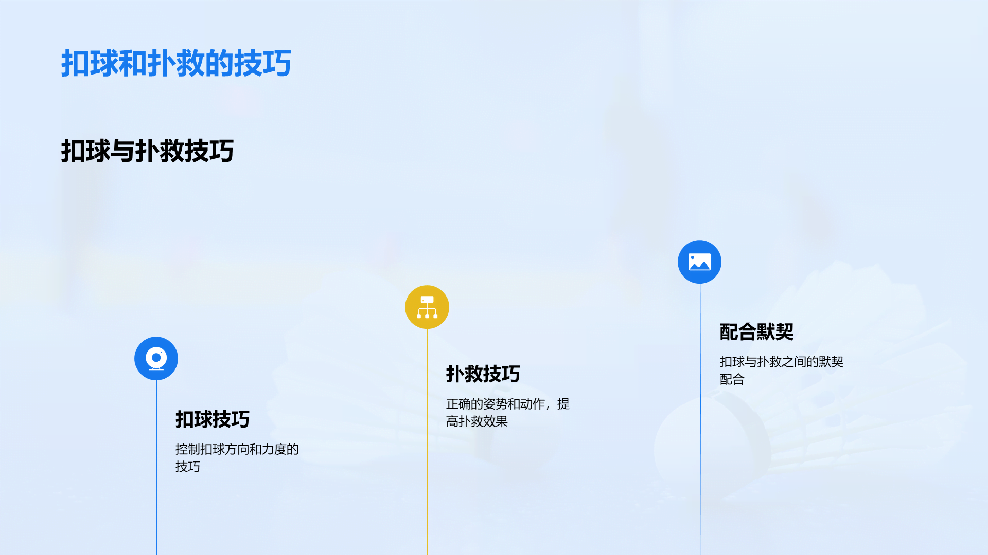 蓝色商务现代球类运动技巧PPT模板