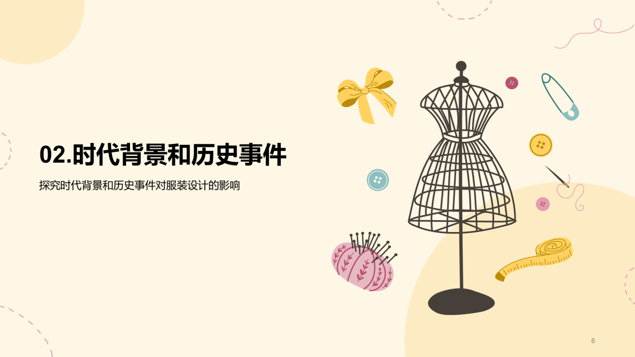 黄色插画服装设计专业毕业答辩PPT模板