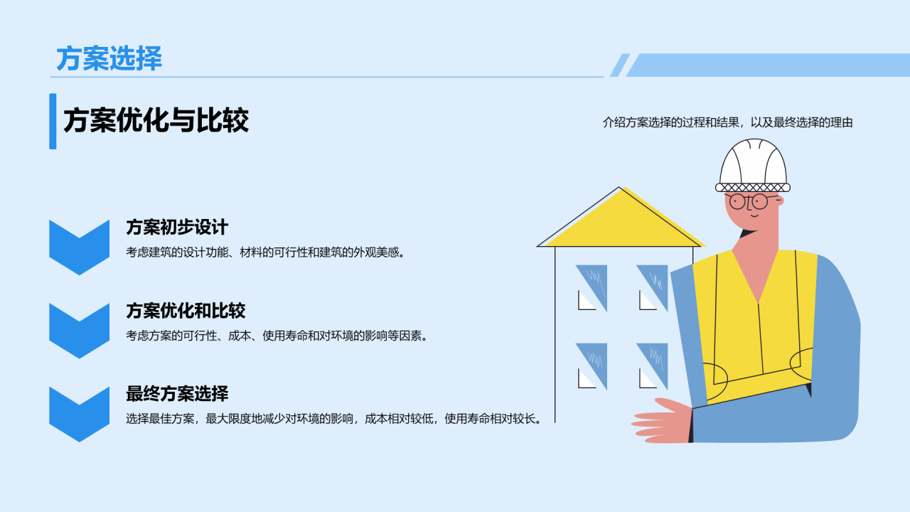 蓝色商务建筑设计毕业答辩PPT模板