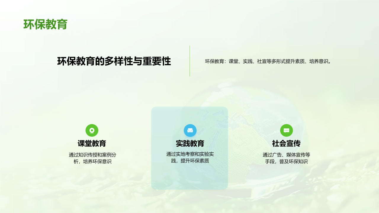 绿色商务现代环保行业发展PPT模板