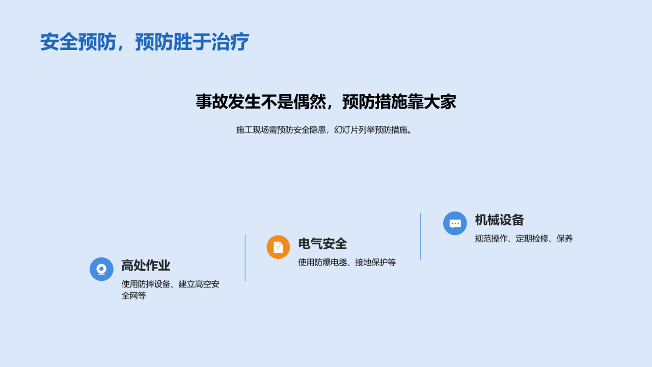 蓝色商务现代安全施工培训课件PPT模板