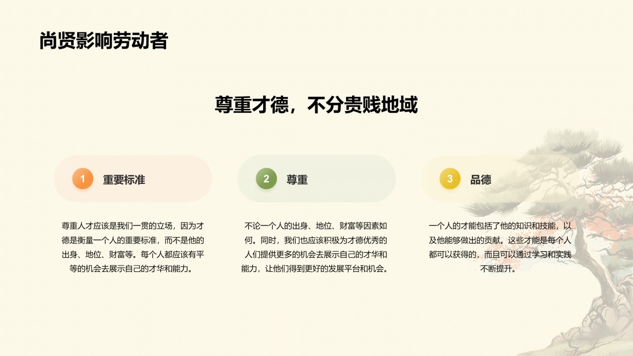 黄色插画墨子与古代劳动者哲学PPT模板