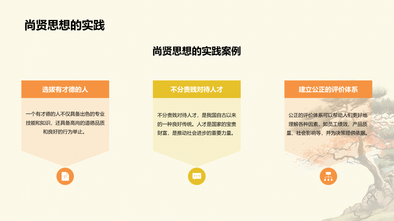 黄色插画墨子与古代劳动者哲学PPT模板