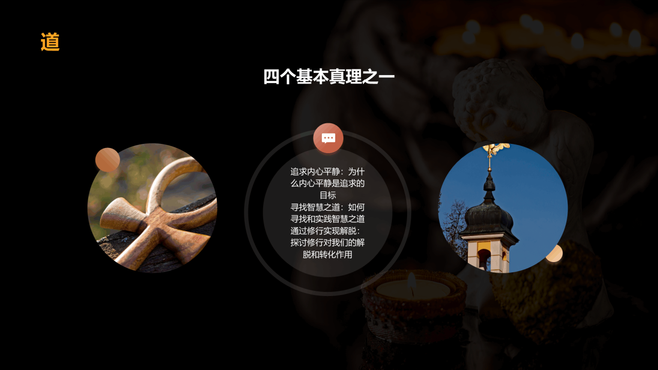 黄色现代商务佛教追求平静智慧PPT模板