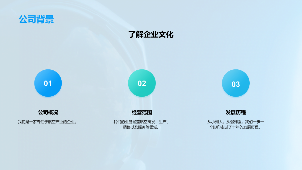 蓝色现代商务航空产业技术共创航空未来PPT模板