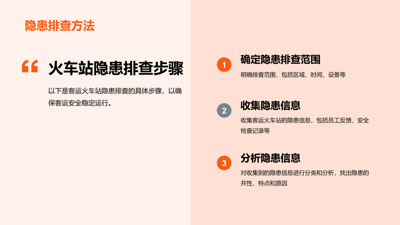 橙色商务现代客流运输安全工作总结PPT模板