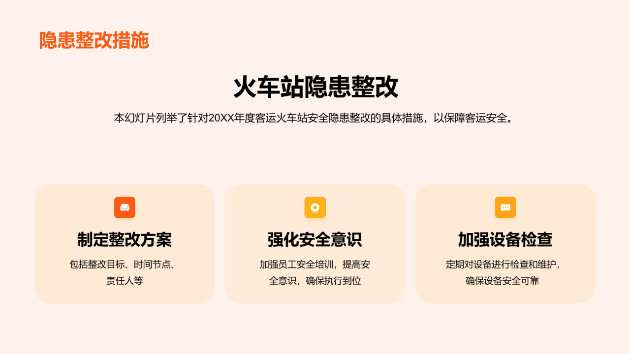 橙色商务现代客流运输安全工作总结PPT模板