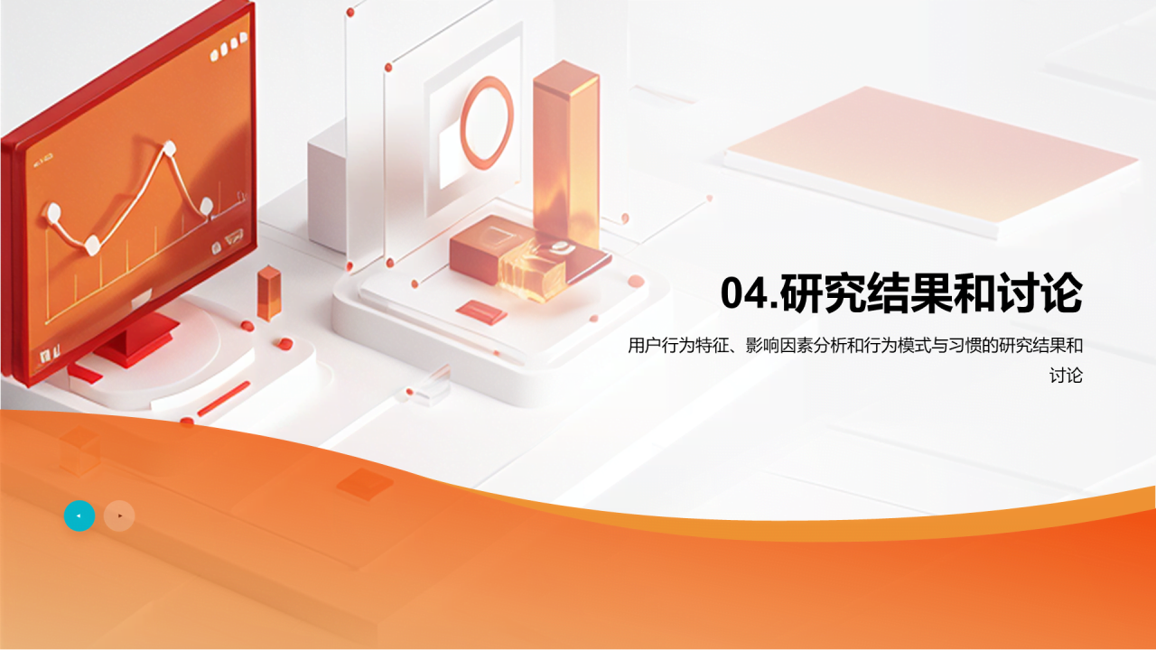 橙色商务现代移动互联网用户行为研究报告PPT模板
