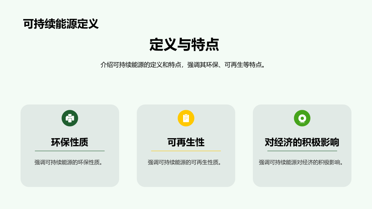 绿色商务现代可持续能源实践研究报告PPT模板