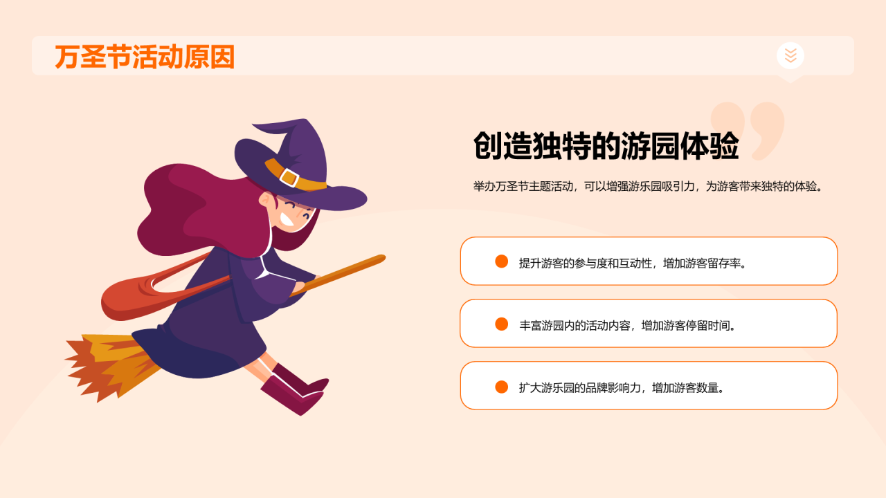 橙黑色插画万圣节魔幻之夜策划PPT模板