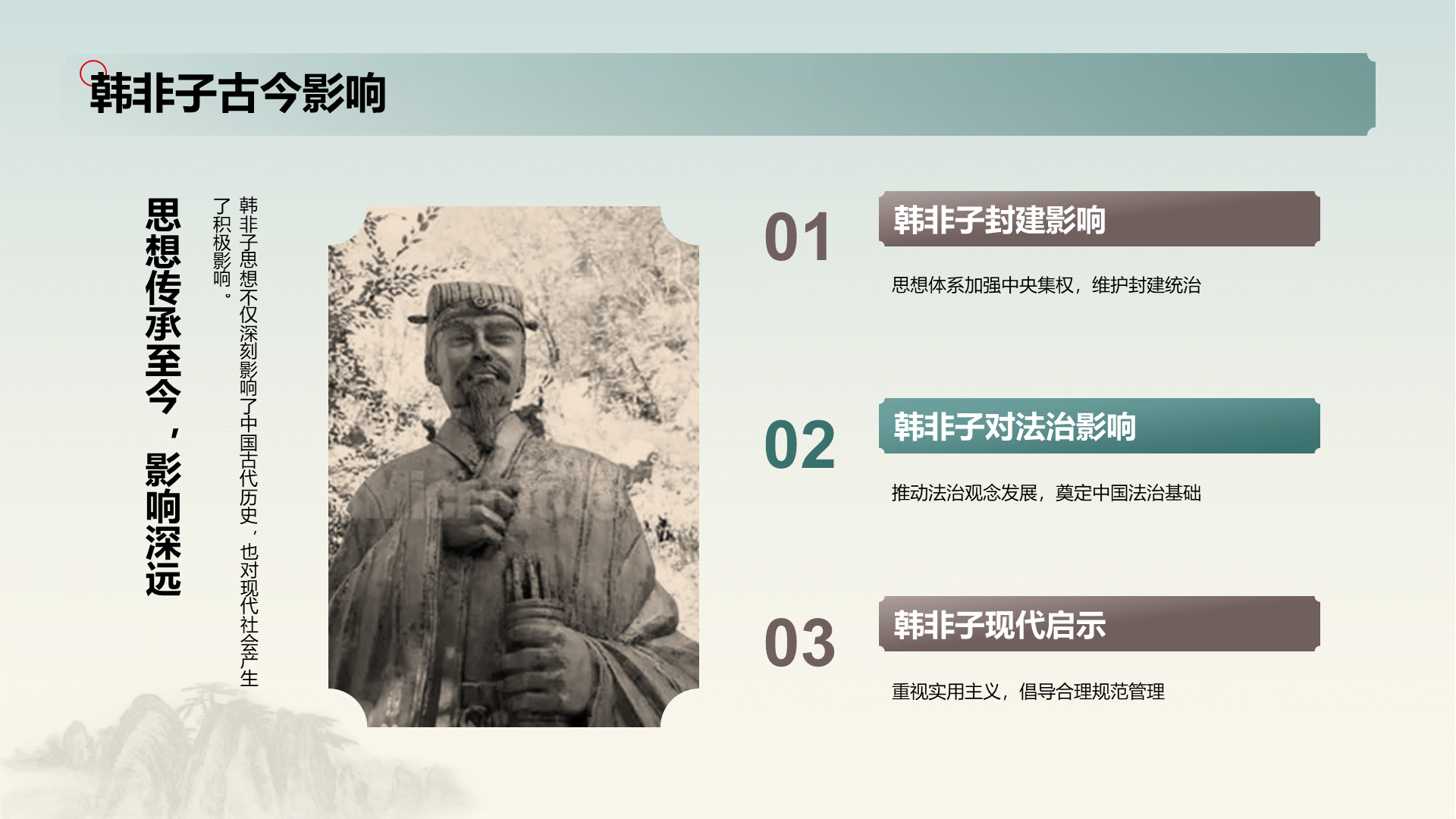 蓝色插画复古国风名著导读韩非子培训课件PPT模板