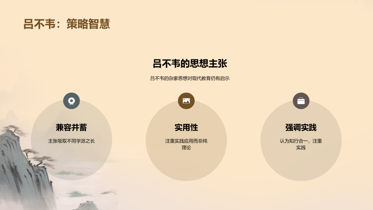 灰色插画复古国风名著导读吕氏春秋培训课件PPT模板