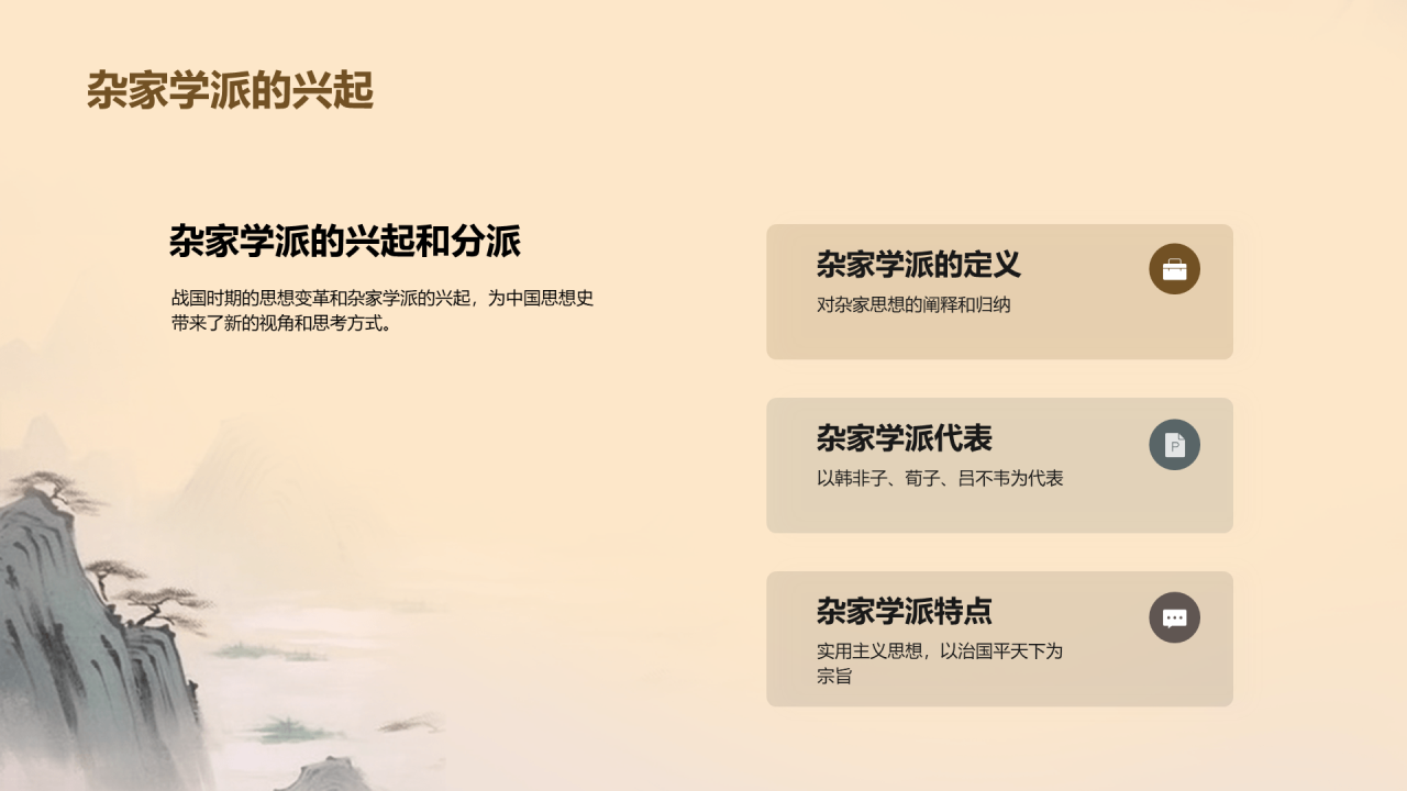 灰色插画复古国风名著导读吕氏春秋培训课件PPT模板