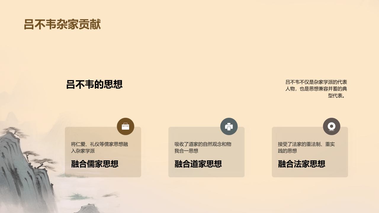 灰色插画复古国风名著导读吕氏春秋培训课件PPT模板