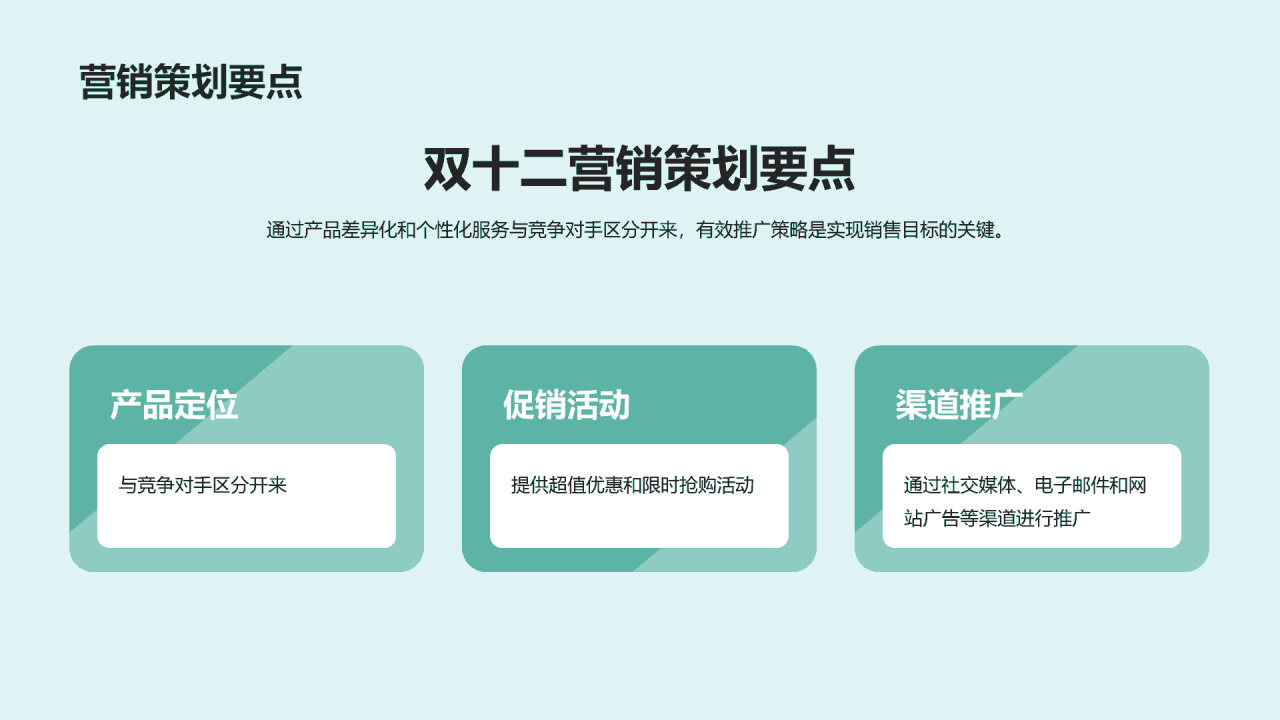 绿色创意炫酷双十二互联网营销策划PPT模板