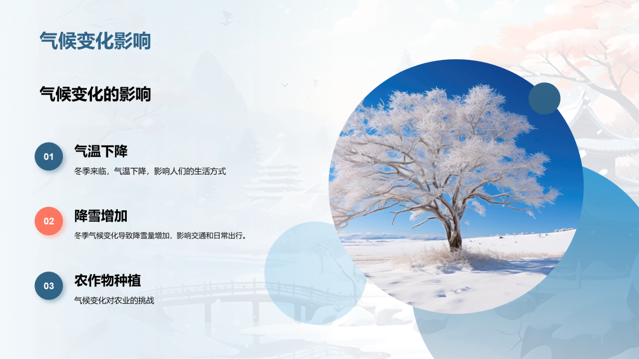 蓝色插画立冬节气气象特点PPT模板