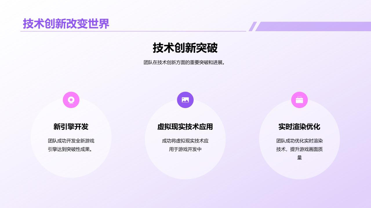 紫色创意炫酷游戏行业年终总结PPT模板