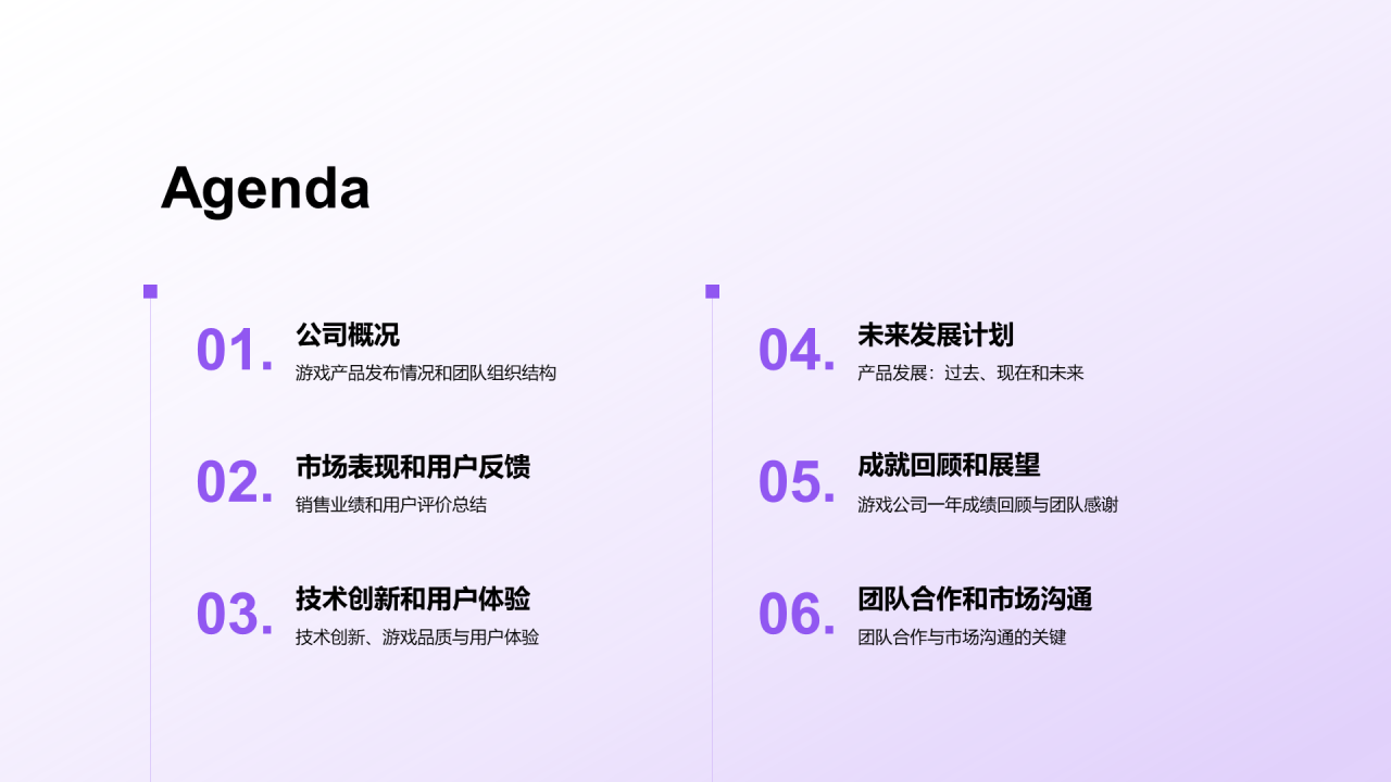 紫色创意炫酷游戏行业年终总结PPT模板