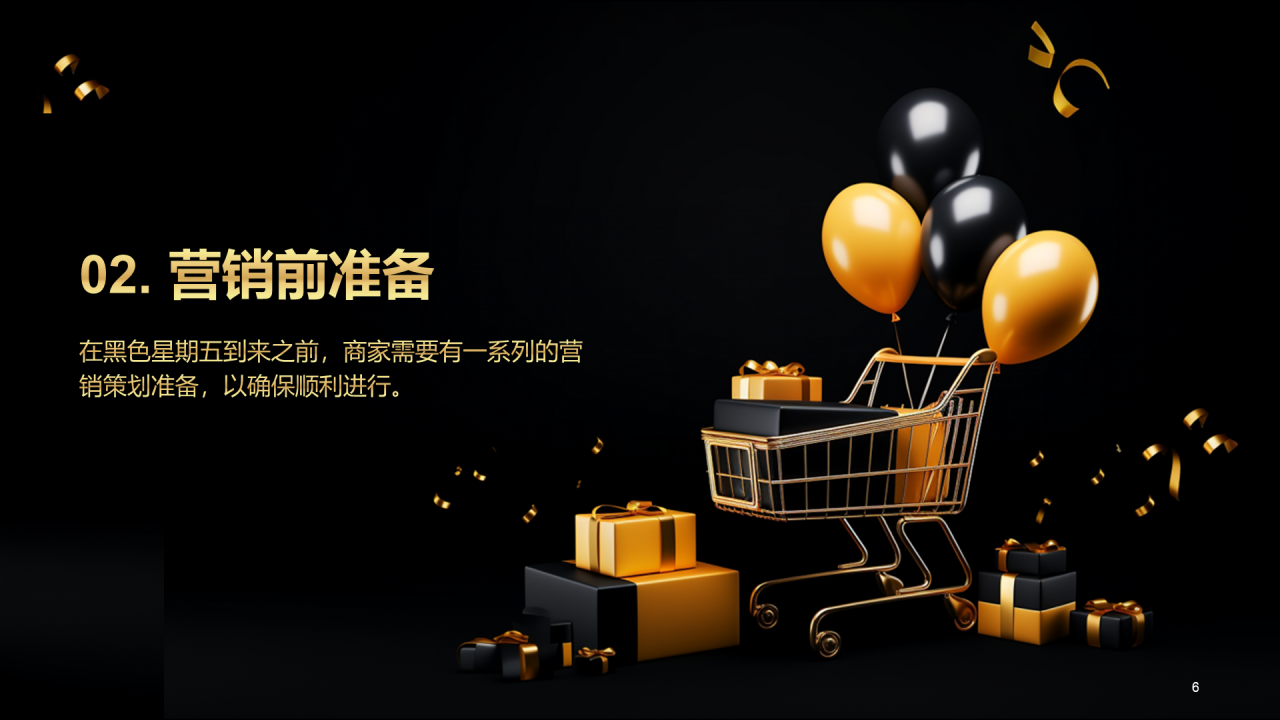 黑金色创意黑色星期五营销策划PPT模板