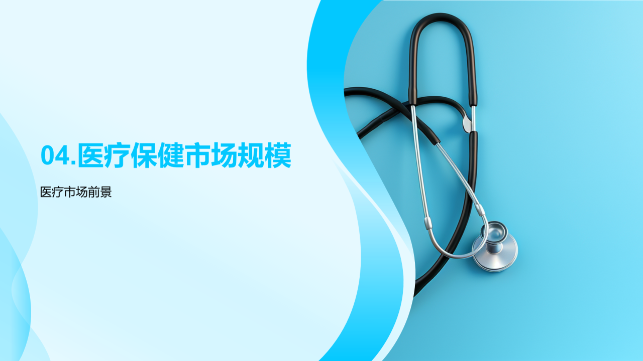 蓝色商务现代医疗保健行业年终总结PPT模板