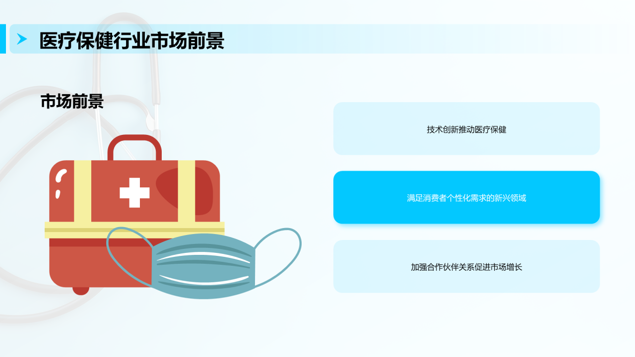 蓝色商务现代医疗保健行业年终总结PPT模板