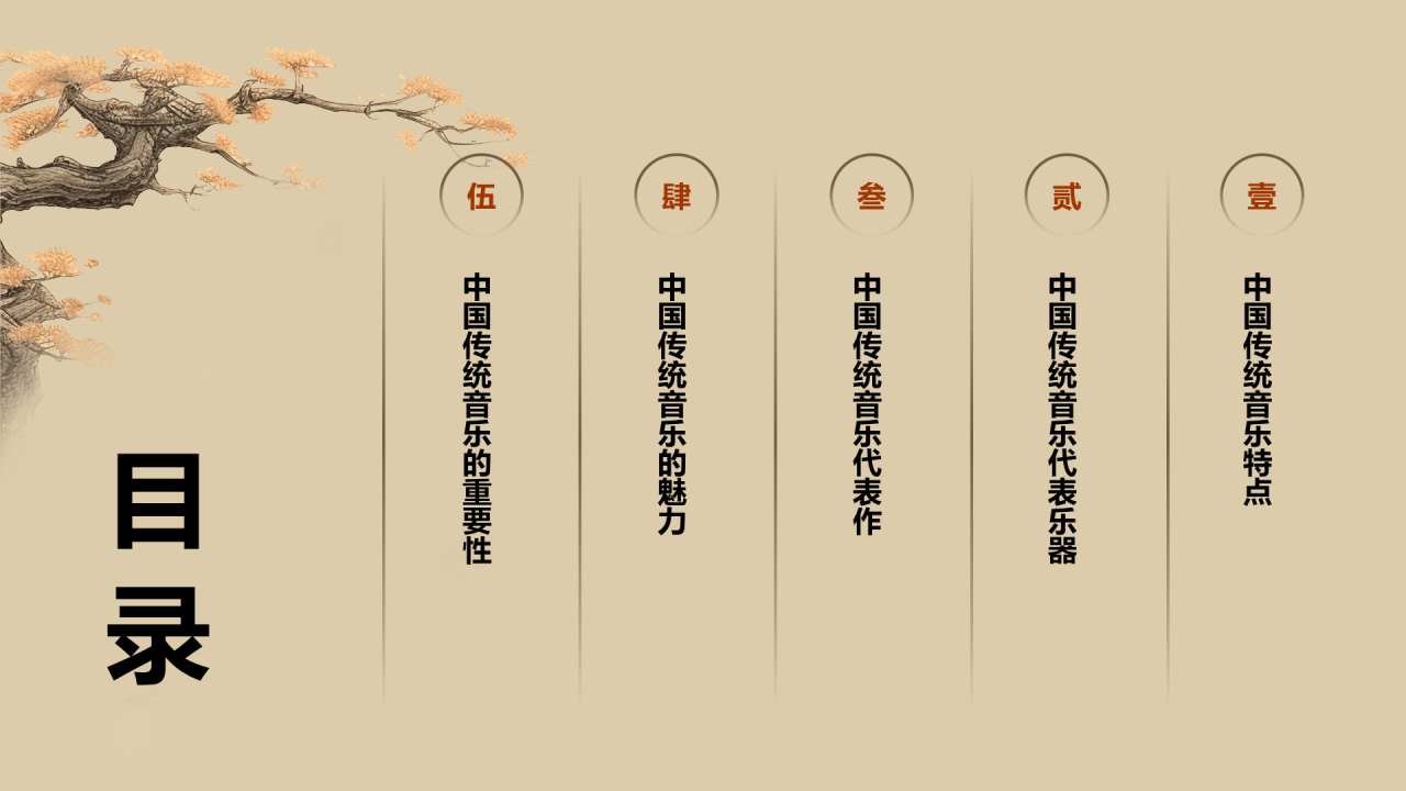 黄色插画复古国风中国民族音乐培训课件PPT模板