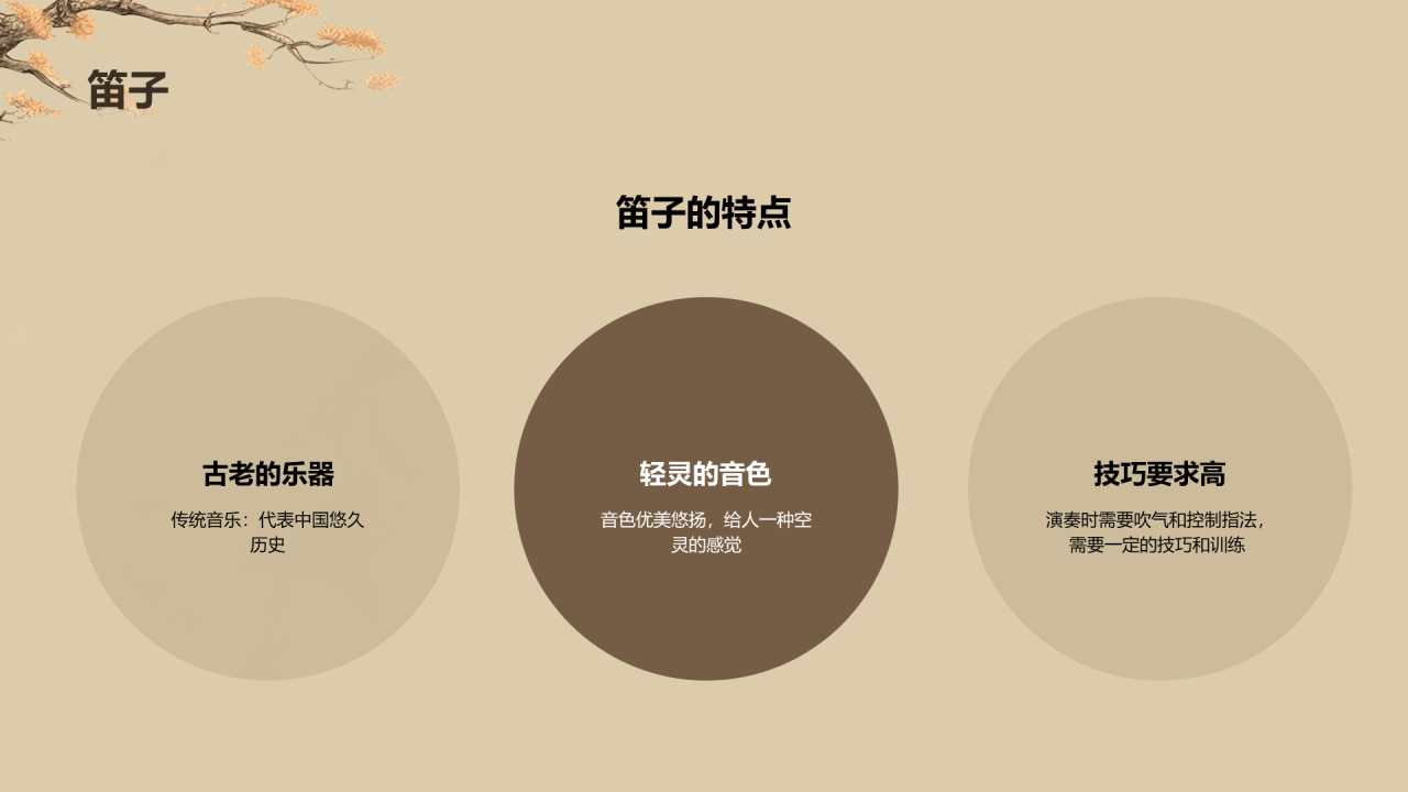 黄色插画复古国风中国民族音乐培训课件PPT模板