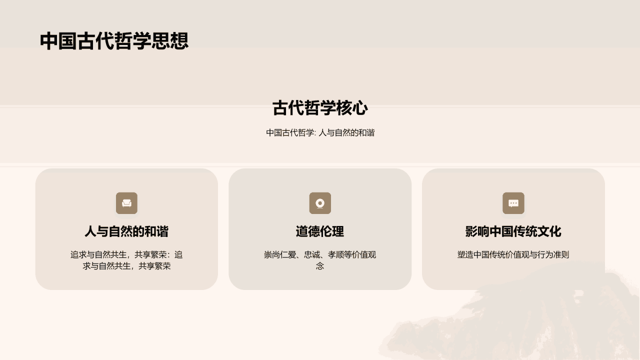 黄色插画复古中式中国哲学文化培训课件PPT模板