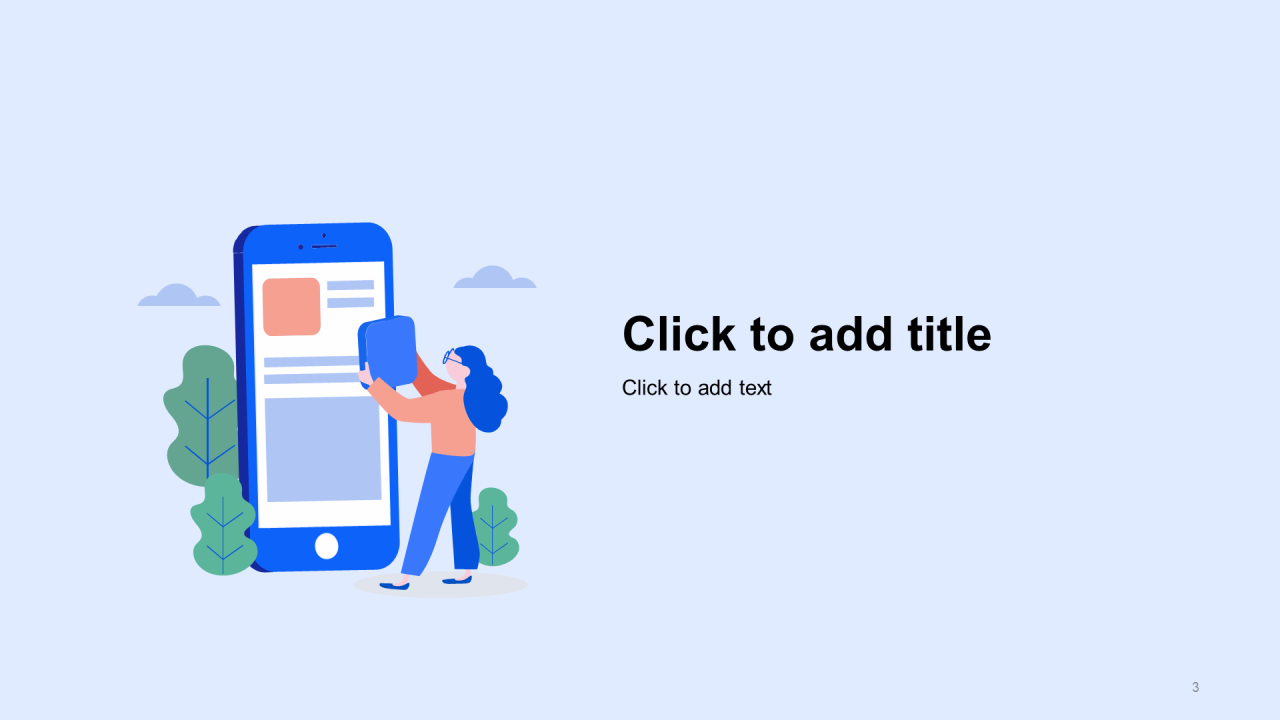 蓝色插画互联网通讯工作总结PPT主题