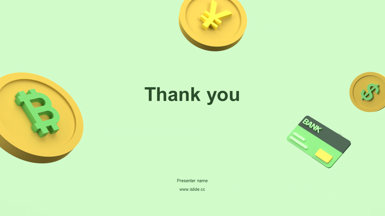 绿色3D金融市场营销PPT模板