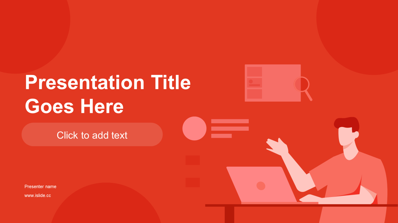 红色插画竞聘述职PPT主题