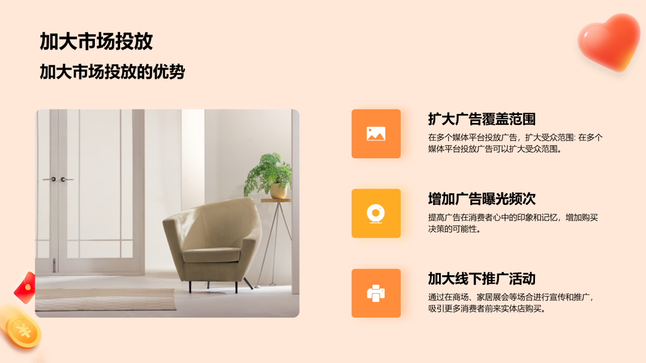 橙色双十二家居购物趋势分析PPT模板