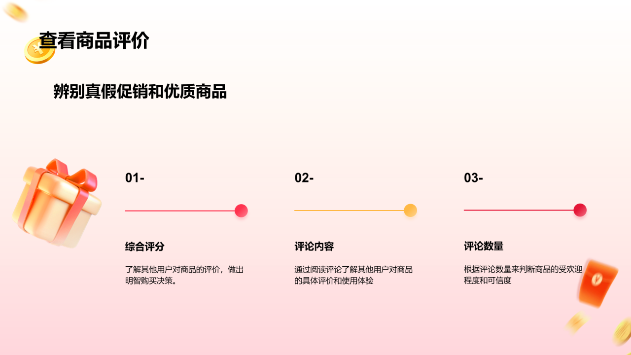红色3D双十二线上购物指南PPT模板